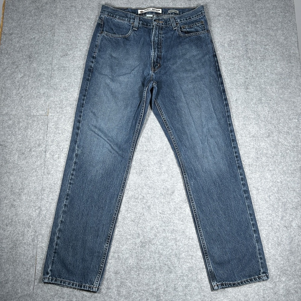 Vintage Harley-Davidson Traditional Denim Jeans Mens 34x32 Medium Wash Blue Y2K